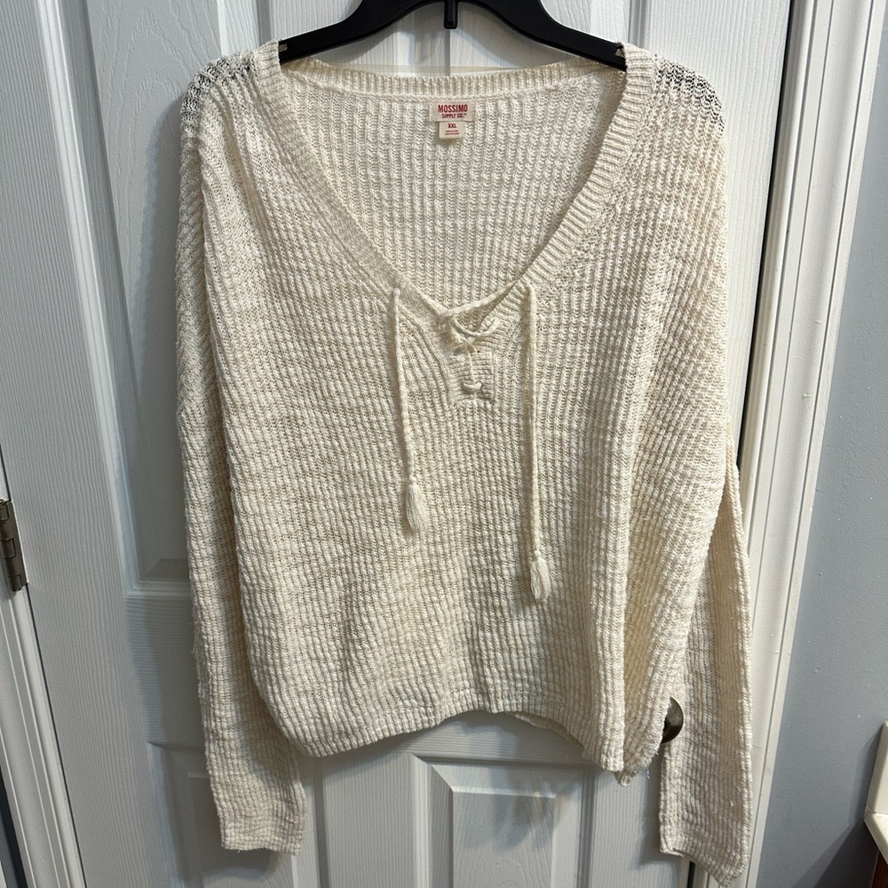 Mossimo Cream Knit Sweater XXL